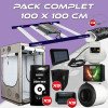 Complete pack 100x100cm – Spider Series 510 PRO- Box Q100+ 100x100x220 cm - Ventilation kit - Pots and potting soil