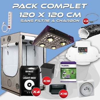Complete pack 120x120cm &ndash; SP X640 - Programmer - Box AQ 120+ - Ventilation kit without carbon filter - Pots and soil