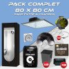 Complete pack 80x80cm – Pureled Q240 - Ventilation kit without carbon filter - Pots and potting soil
