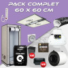 Complete pack 60x60cm – Pureled Q150 V2 - Box Q60+ 60x60x160 cm - Ventilation kit - Pots and potting soil