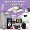 Complete pack 80x80cm – Pureled Q240 V2 - Box Q80+ 80x80x180 cm - Ventilation kit - Pots and potting soil