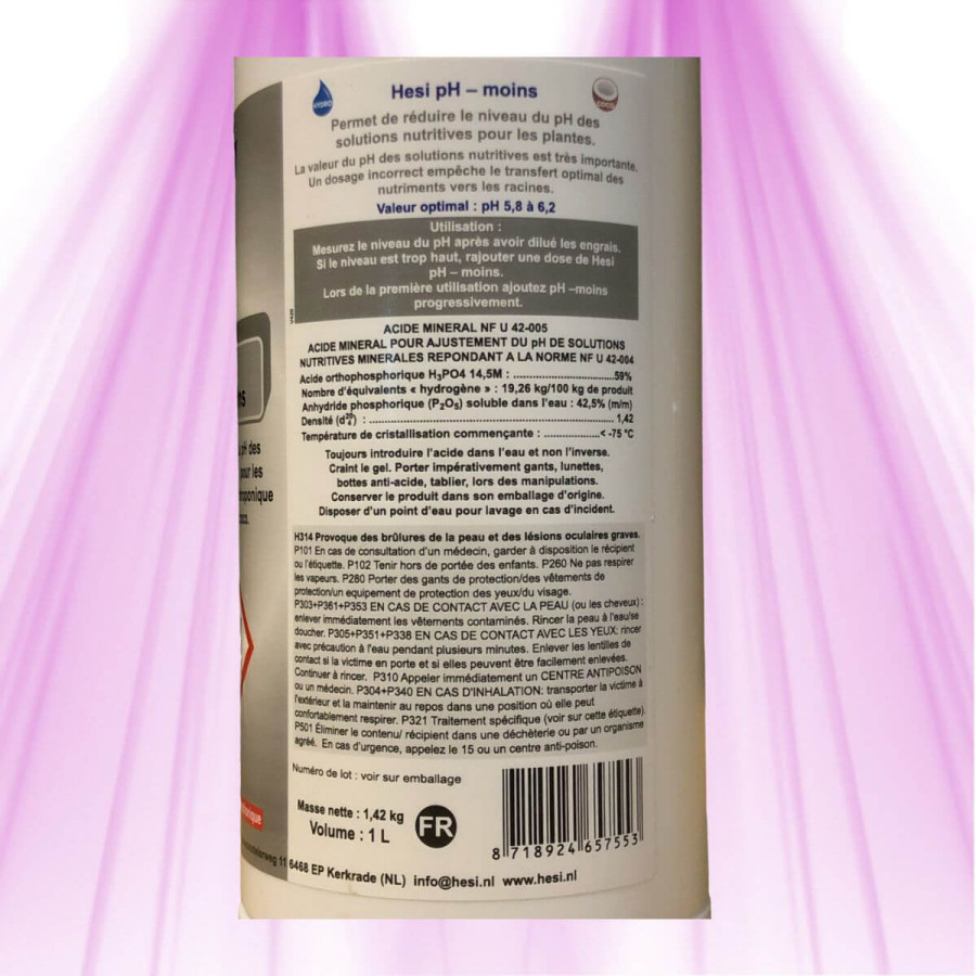 HESI pH - 1L - Corrects pH values ​​in nutrient solutions