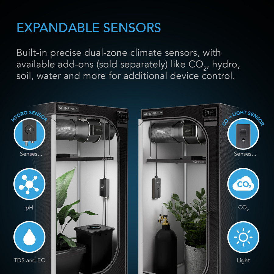 CONTROLLER AI+ AC INFINITY - Management console with AI - 2-zone VPD, temperature and humidity, Bluetooth + WiFi - AC-CTR89Q
