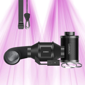 100mm Filter Kit with Silent Air Extractor, Carbon Filter and Duct - AC-FKS4 - AC INFINITY