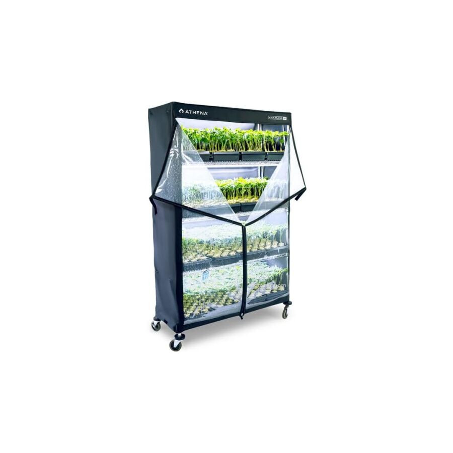 Closed Mobile Propagation Trolley - Shelving on Wheels with Protective Cover for an Enclosed Environment