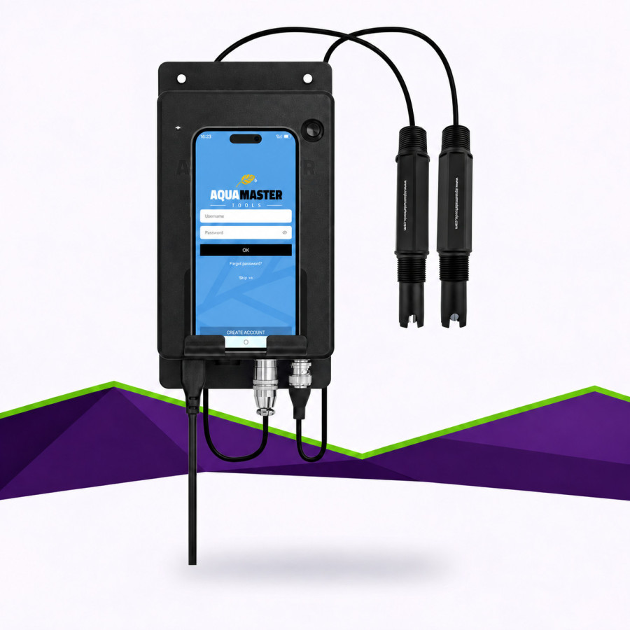 W650 Pro Inline Aqua Master Tools — connected pH and EC monitor — main image — smartphone not included