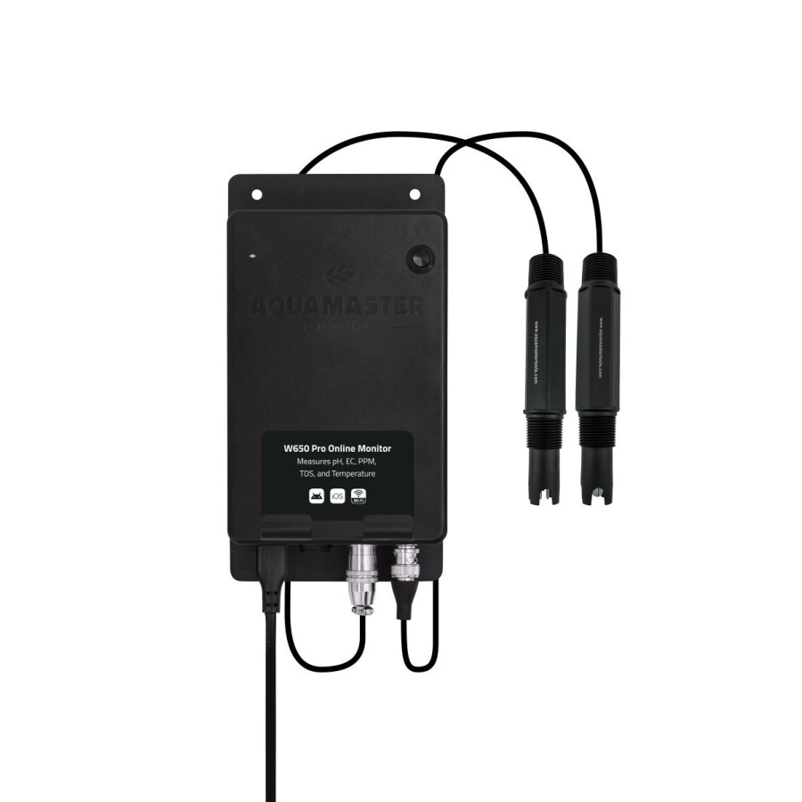 W650 Pro Inline Aqua Master Tools — connected pH and EC monitor — detail