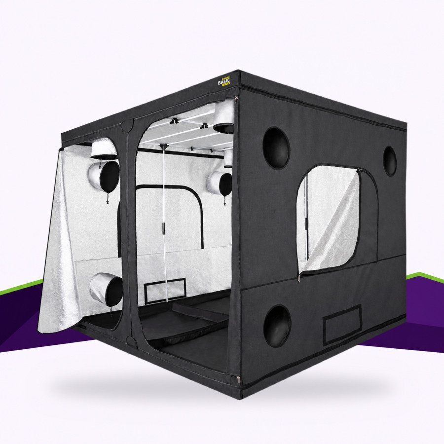 Garden HighPro Probox Basic 240 grow tent with doors open, 240 × 240 × 200 cm