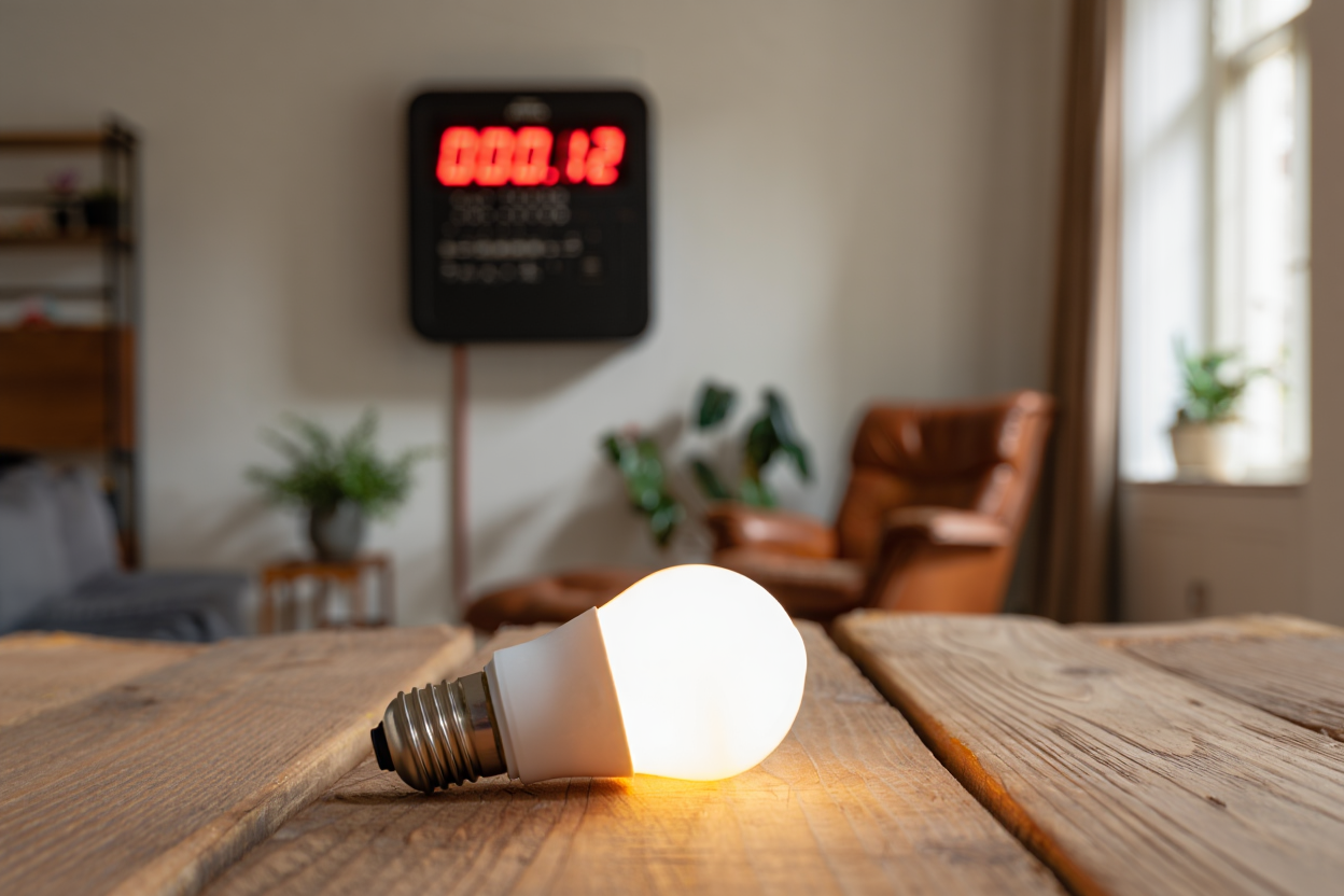 Light left on for a week: risks and LED power consumption