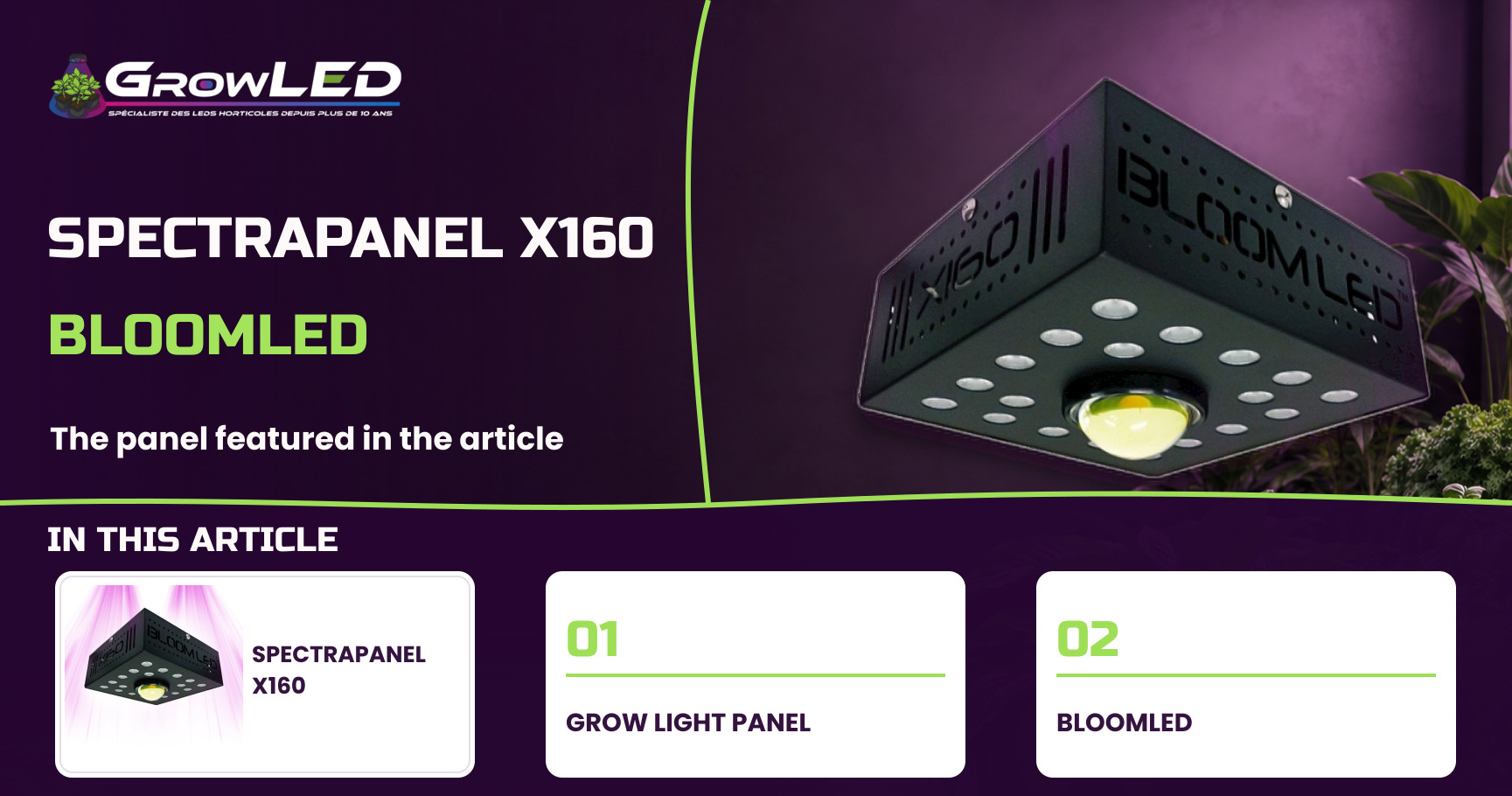 The Horticultural LED lamp: SpectraPANEL X 160 The Horticultural LED lamp: SpectraPANEL X 160