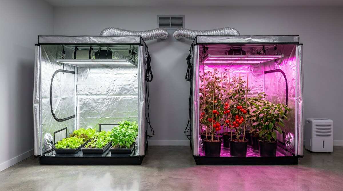 Two independent growing spaces with separate extraction
