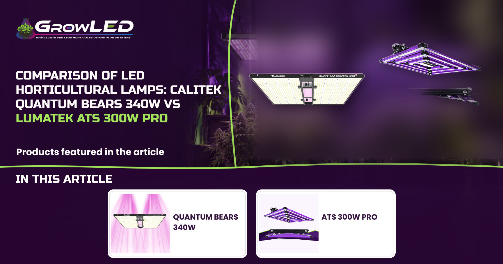 Comparison of LED horticultural lamps: Calitek Quantum Bears 340W vs Lumatek ATS 300W PRO